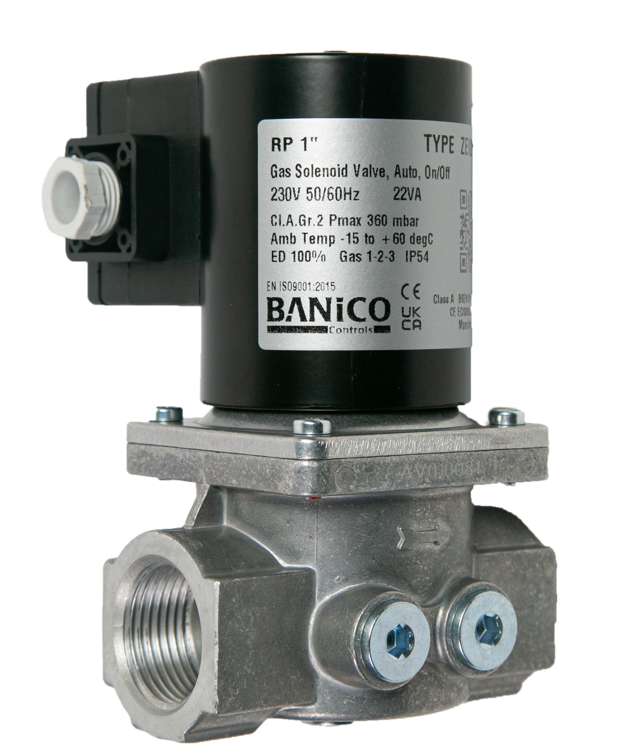 BANICO 3/4" 22MM GAS SOLENOID SHUT OFF VALVE INTERLOCK ISOLATOR 240v 